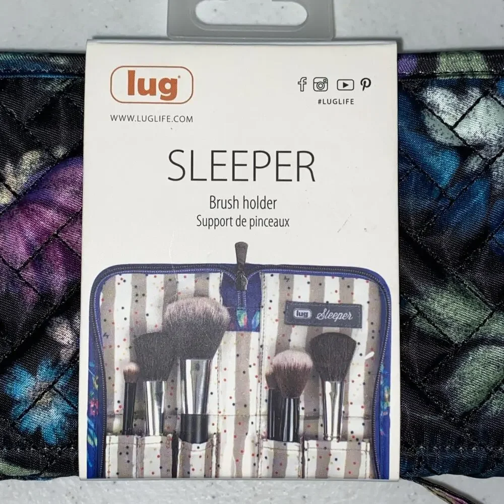 Lug Sleeper Foldable Cosmetic Brush Holder Organizer Bloom Black Floral NEW